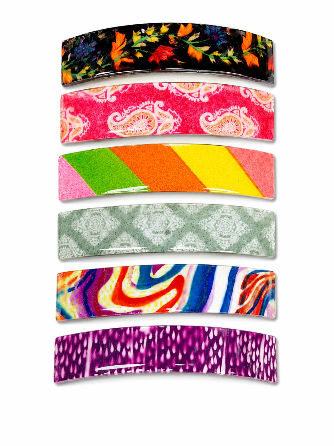 Premium Printed Hair Barrette Set for Girls & Women