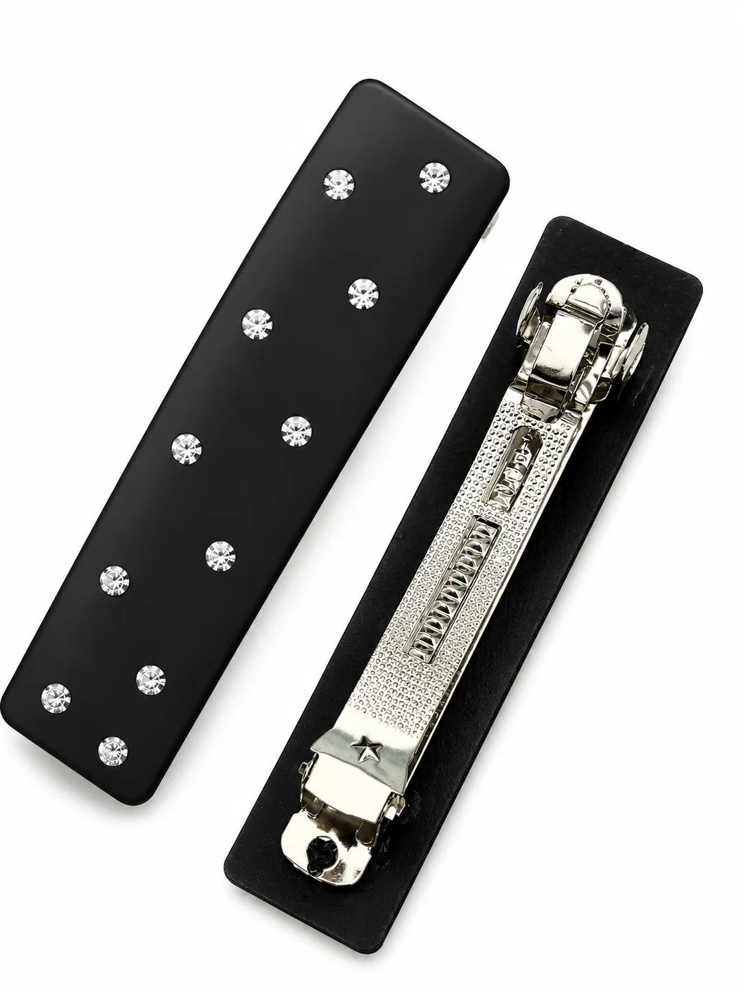 Crystal Studded Matte Hair Barrettes Set for Women & Girls