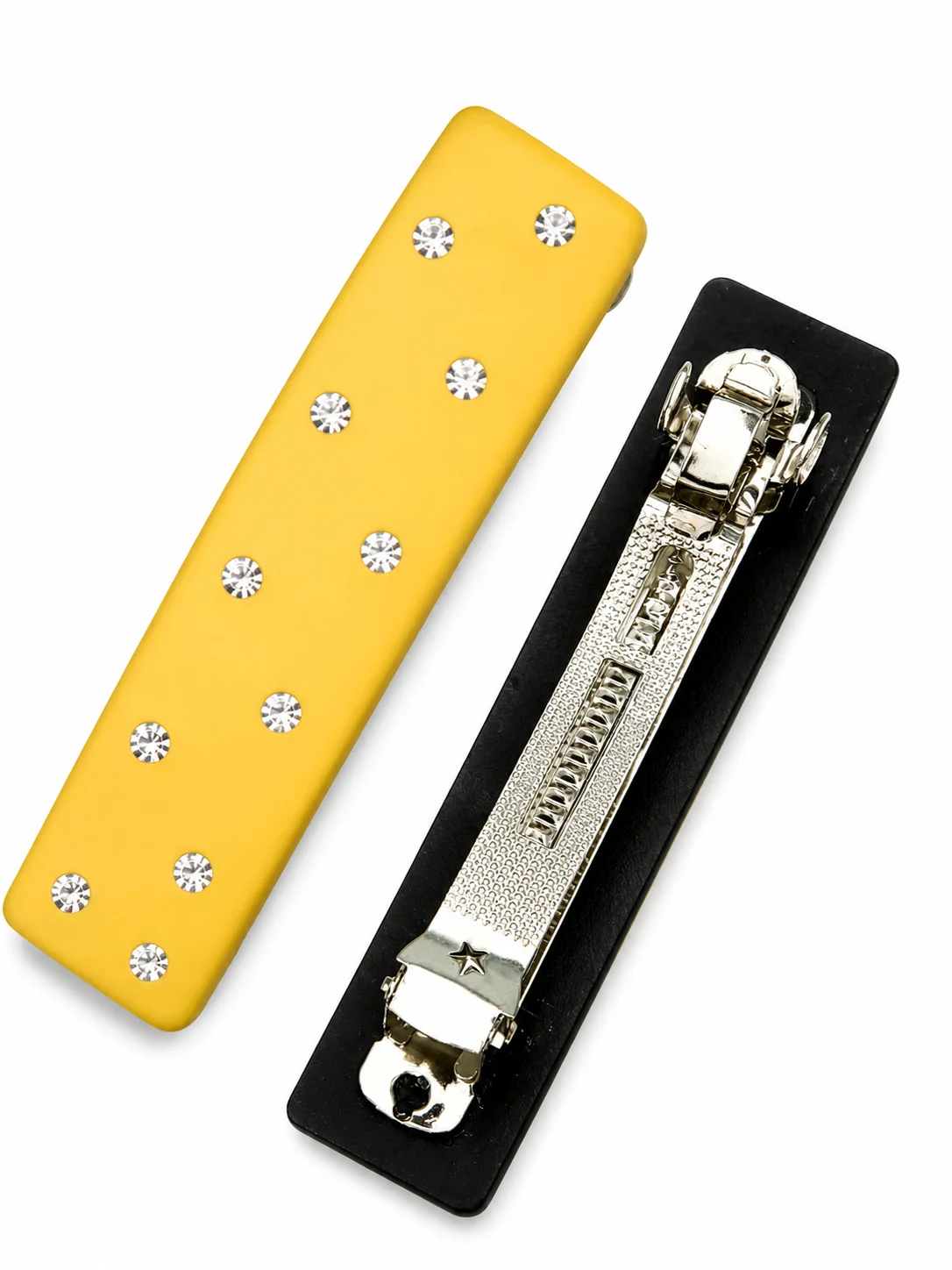 Crystal Studded Matte Hair Barrettes Set for Women & Girls