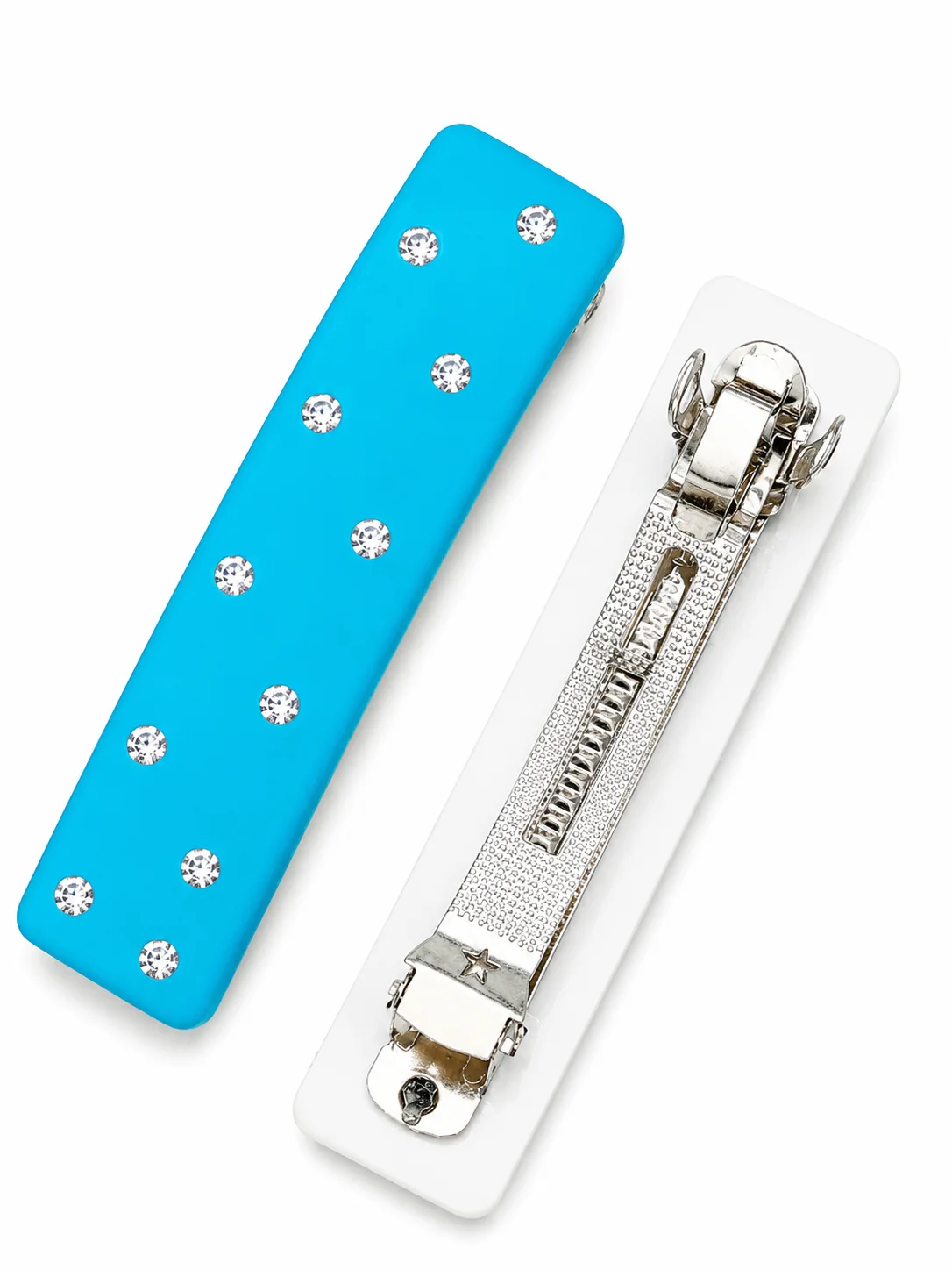 Crystal Studded Matte Hair Barrettes Set for Women & Girls