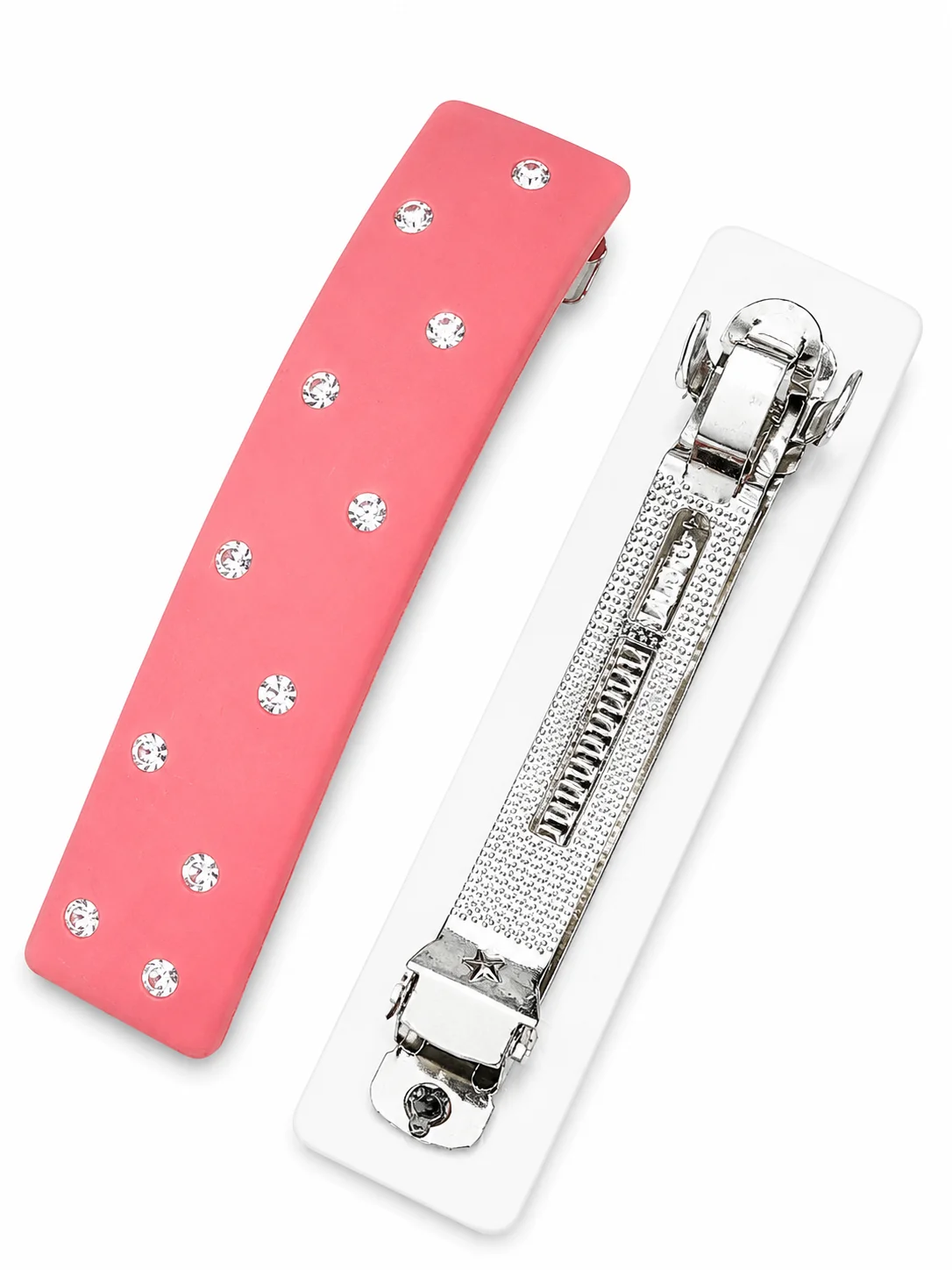 Crystal Studded Matte Hair Barrettes Set for Women & Girls