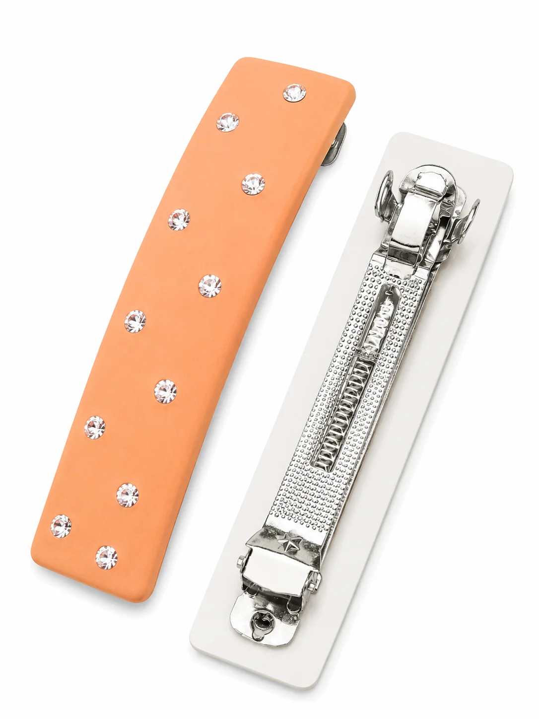 Crystal Studded Matte Hair Barrettes Set for Women & Girls