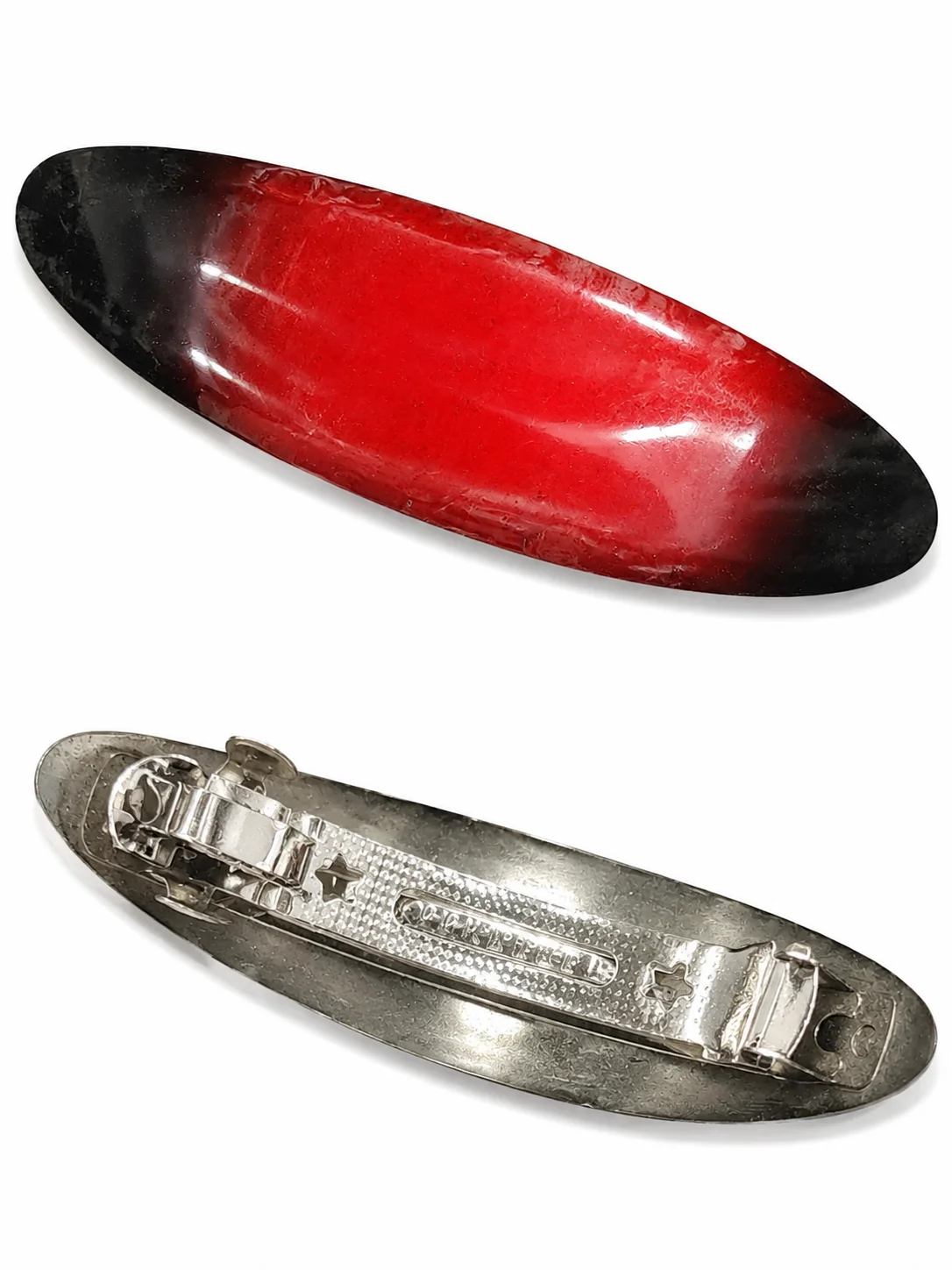 Elegant Red & Black Ombre French Hair Barrette Clip for Women