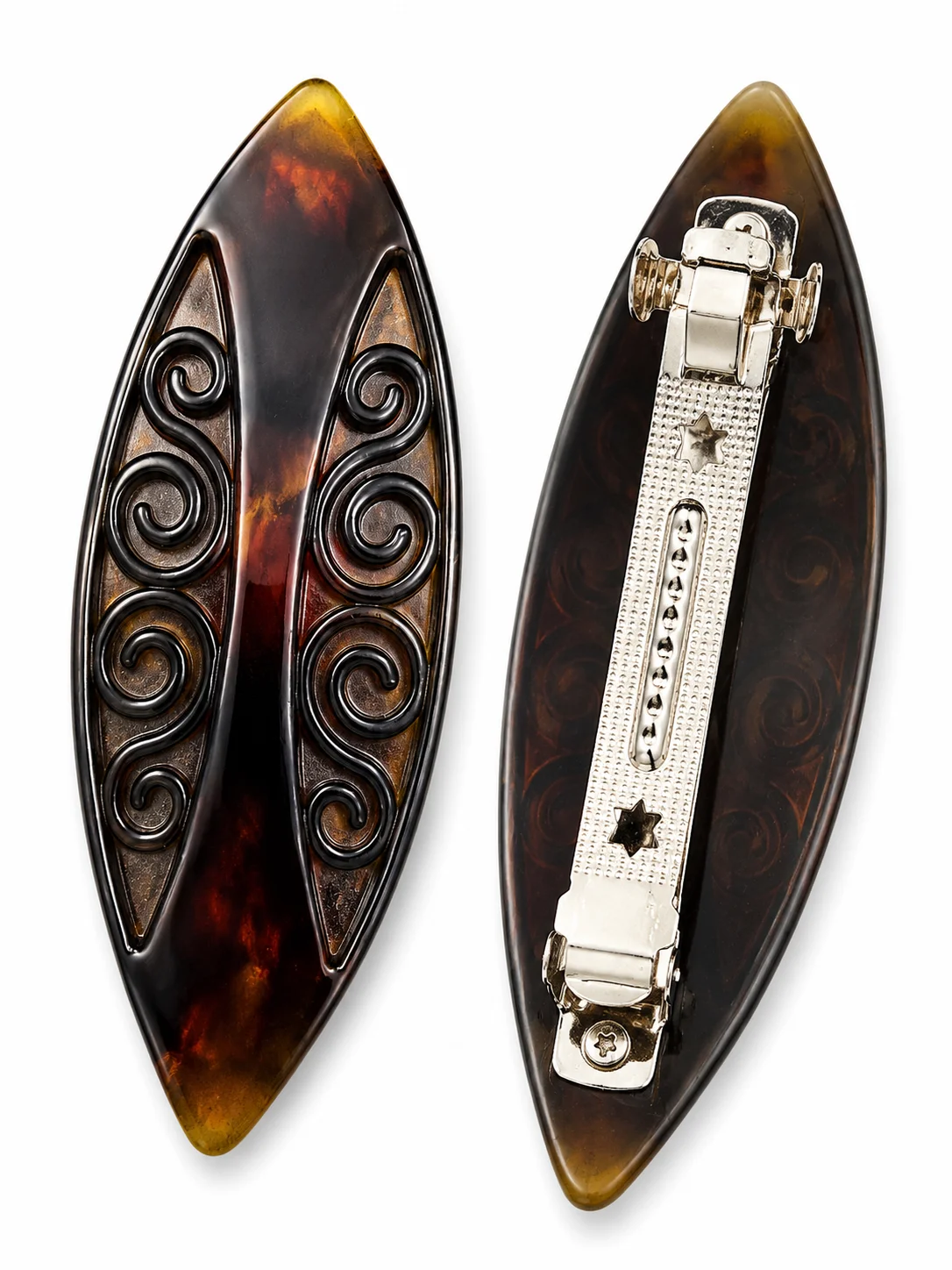 Vintage Swirl Hair Barrette Set