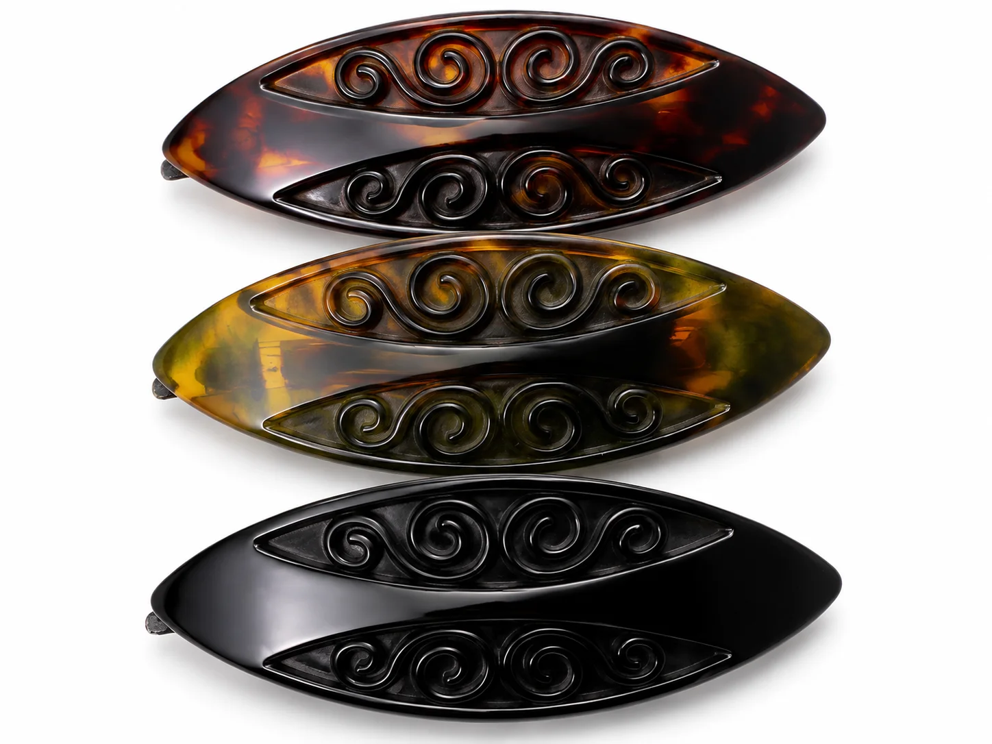 Vintage Swirl Hair Barrette Set
