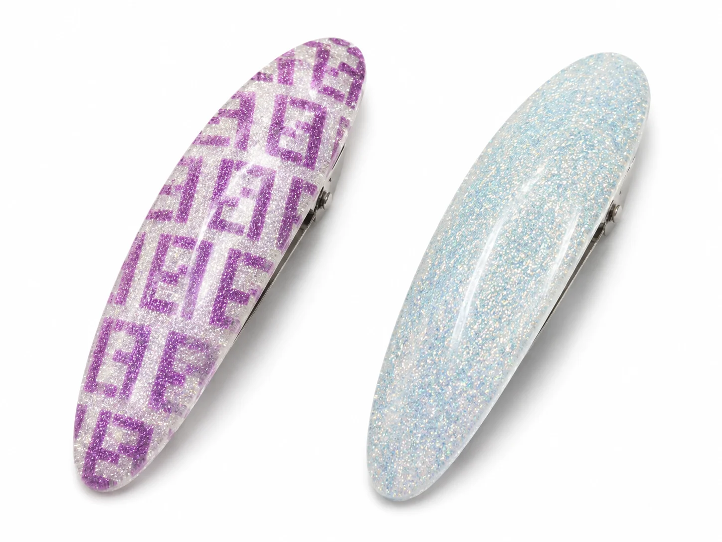 Elegant Glitter Oval Hair Barrette Clip