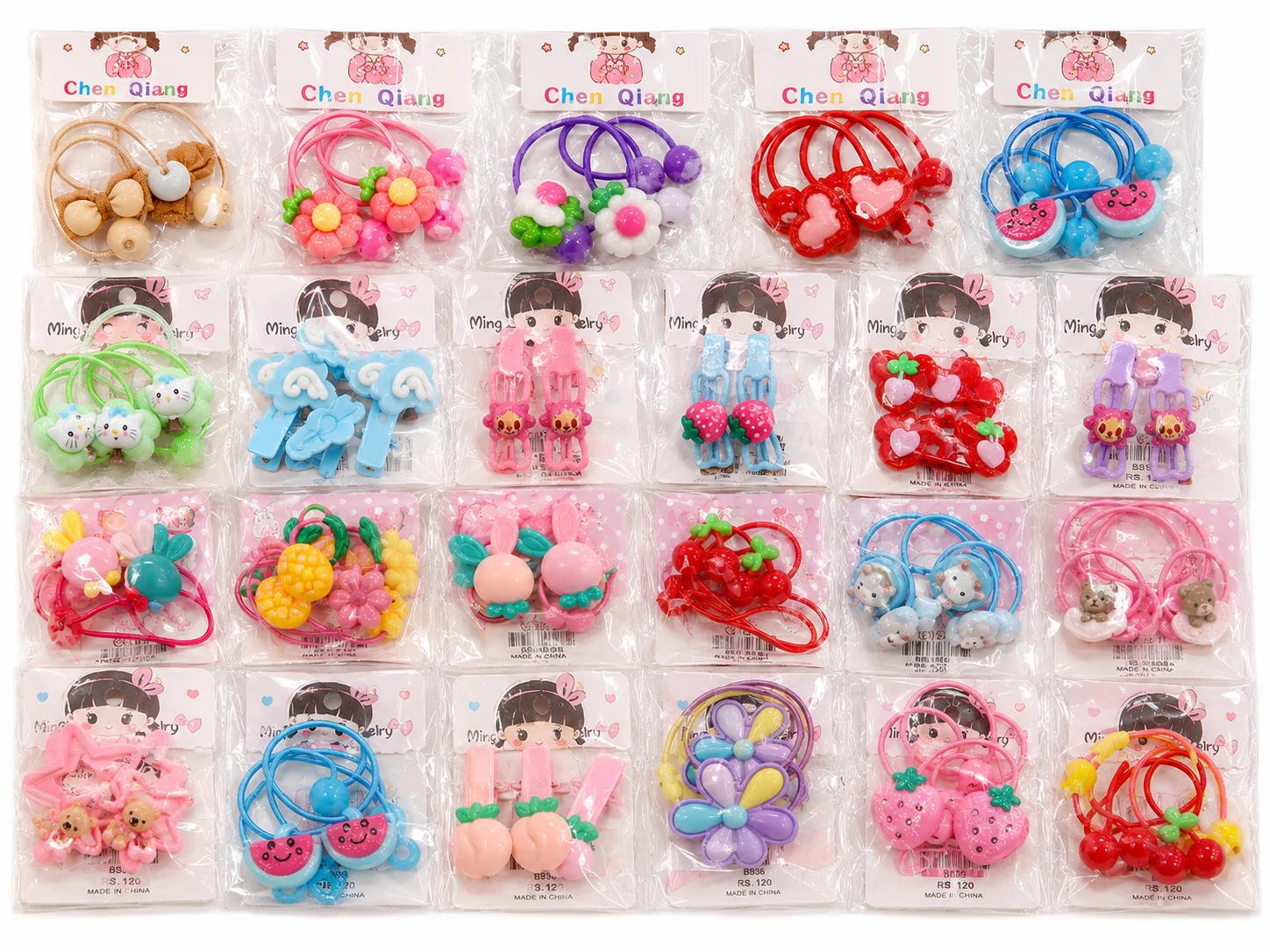 Colorful Hair Clips, Hair Ties & Rubber Bands for Girls