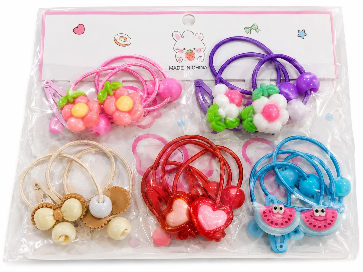 Colorful Hair Clips, Hair Ties & Rubber Bands for Girls