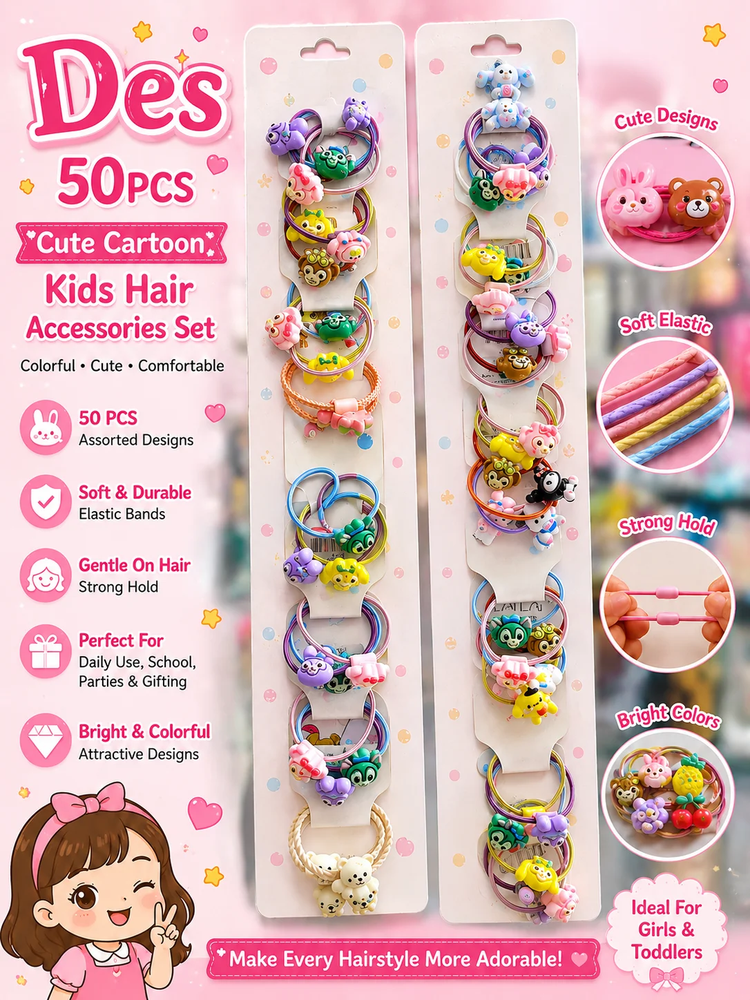 Soft Elastic Hair Ties for Girls