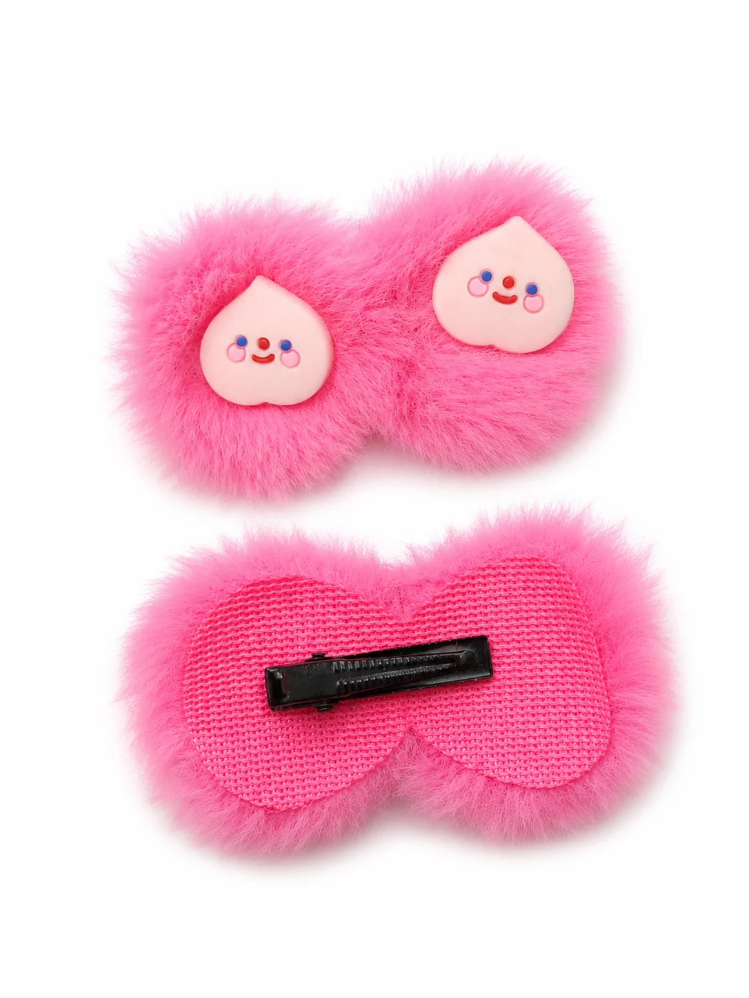 Fluffy Cartoon Hair Clips Set for Girls