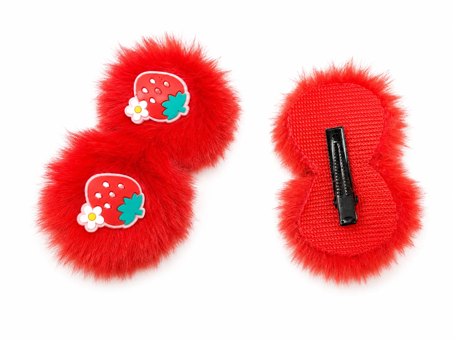 Fluffy Cartoon Hair Clips Set for Girls