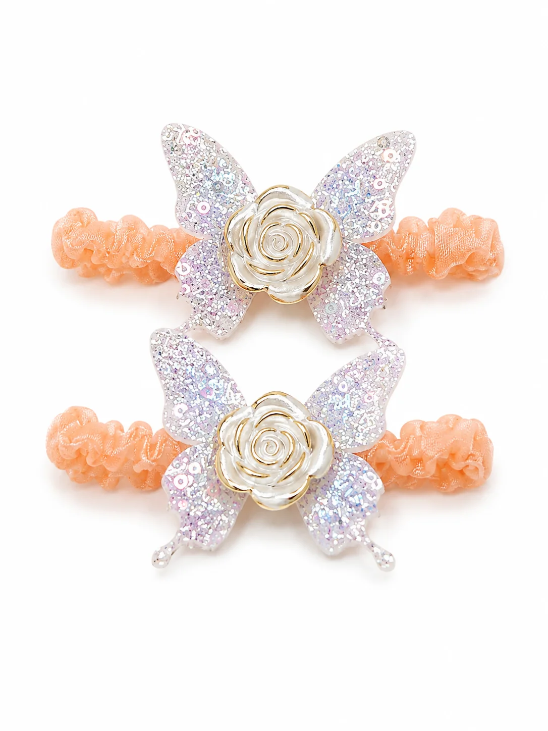 Glitter Crystal Butterfly Elastic Hair Ties