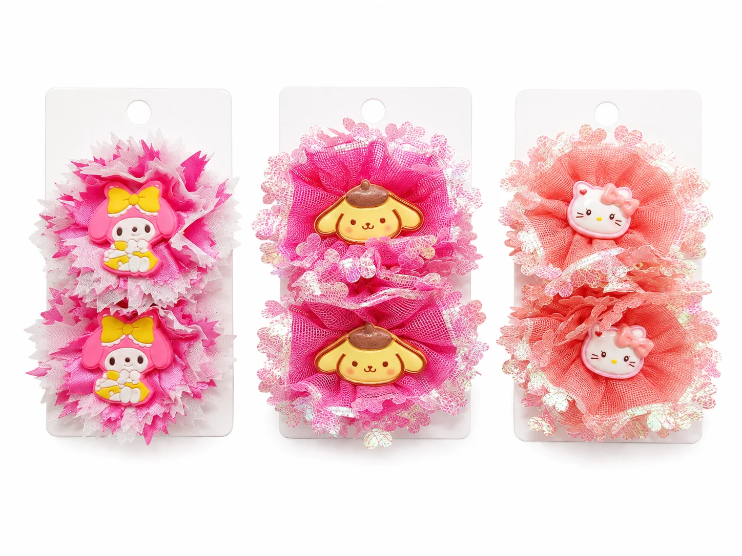 Cartoon Floral Hair Clips Set for Girls