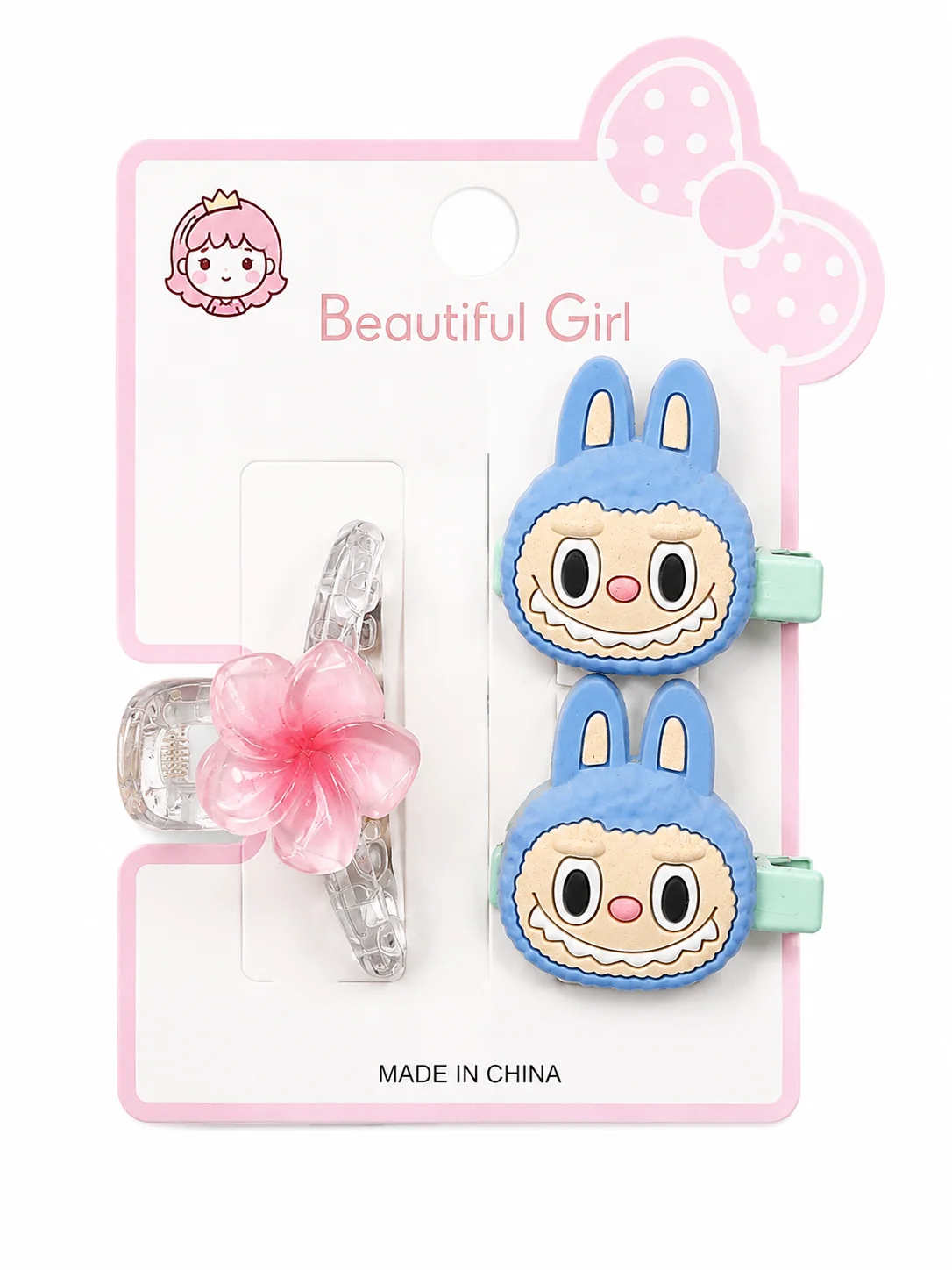 Kids Hair Clip Set with Flower Claw Clip