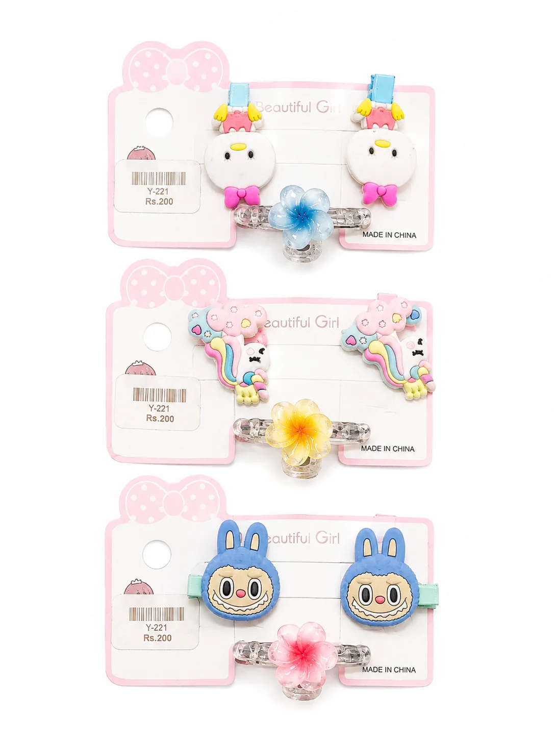 Kids Hair Clip Set with Flower Claw Clip