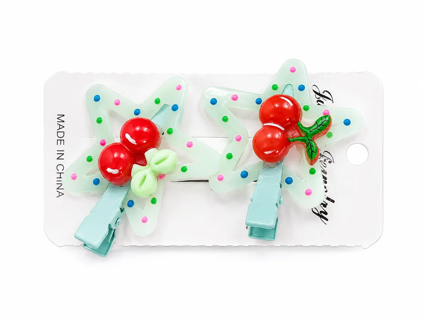 Cute Cherry Star Hair Clips for Girls
