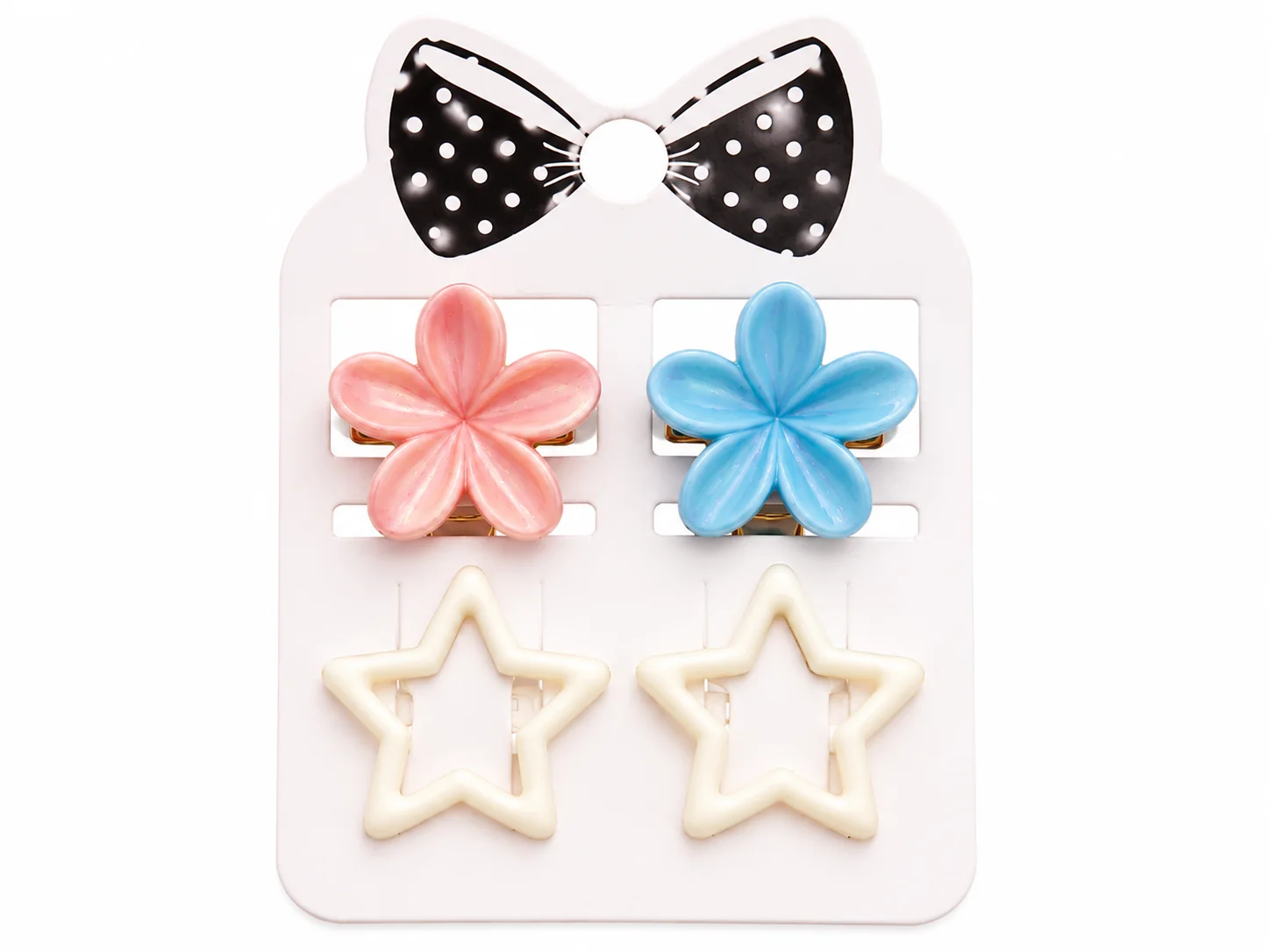 Cute Flower & Star Hair Clip Set for Girls – 4 Pieces