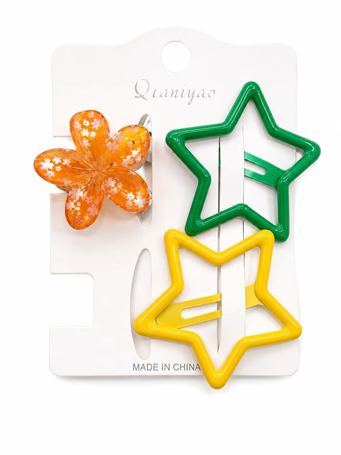 Colorful Star & Floral Hair Clip Set for Girls