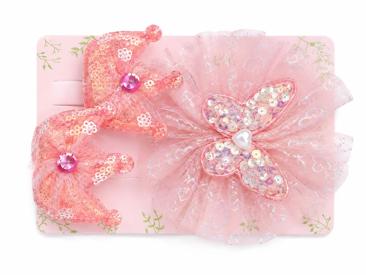Princess Crown & Butterfly Hair Clip Set for Girls