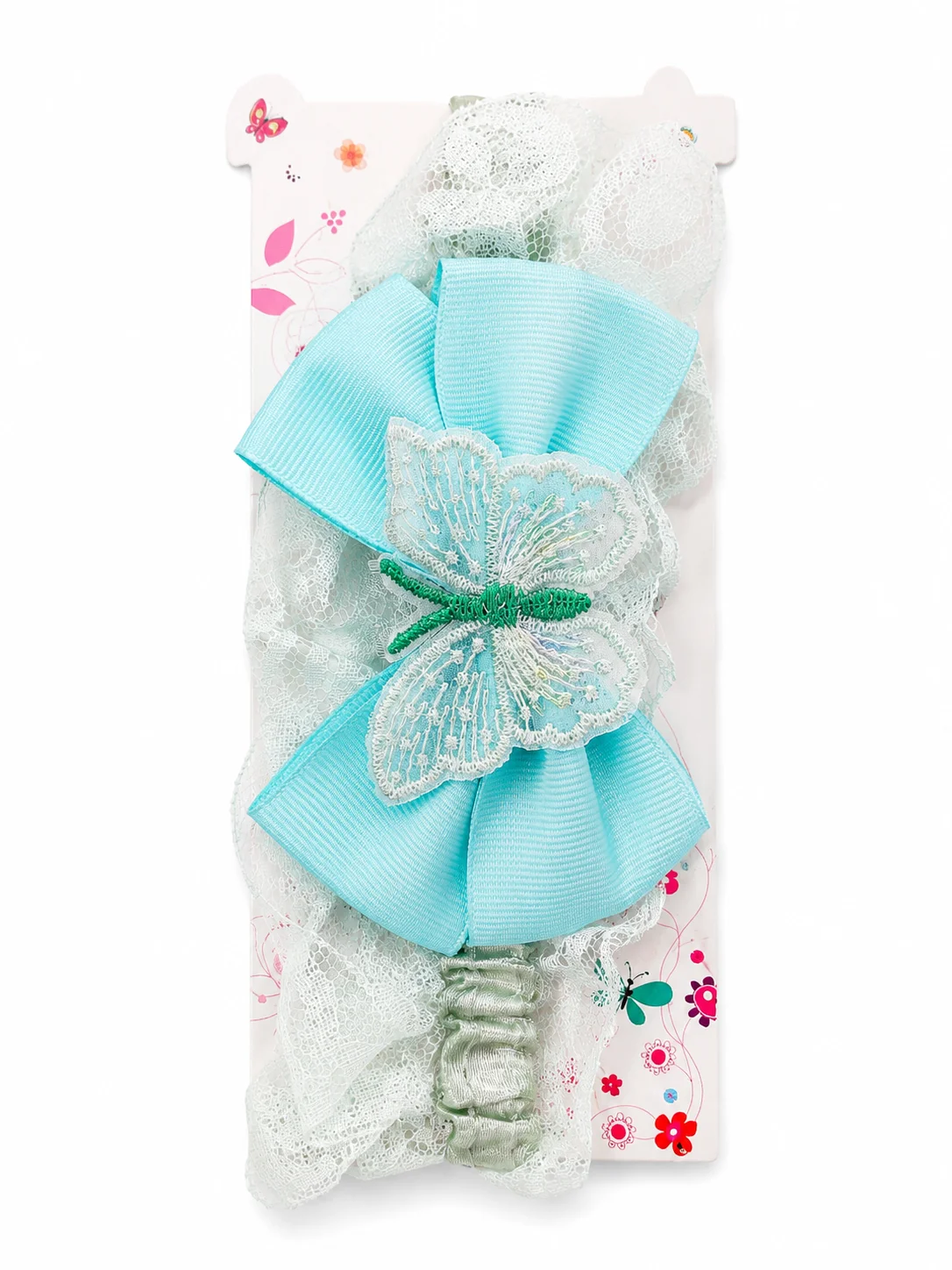 Pink & Mint Bow Hair Accessories for Girls