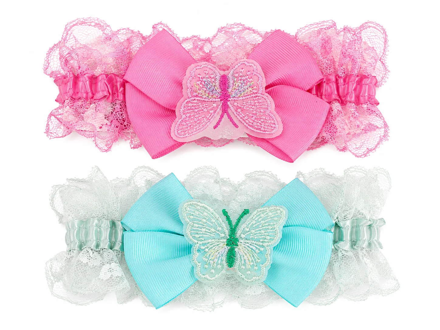 Pink & Mint Bow Hair Accessories for Girls