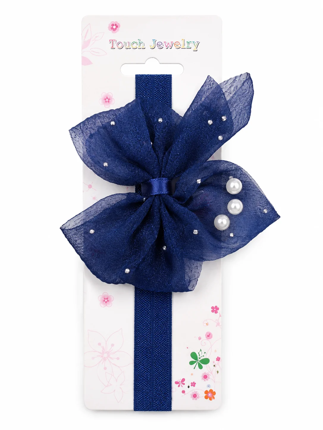 Elegant Pearl Organza Baby Headband Set