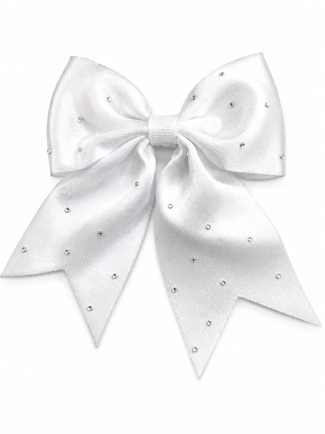 Elegant White Satin Bow Hair Clip for Girls