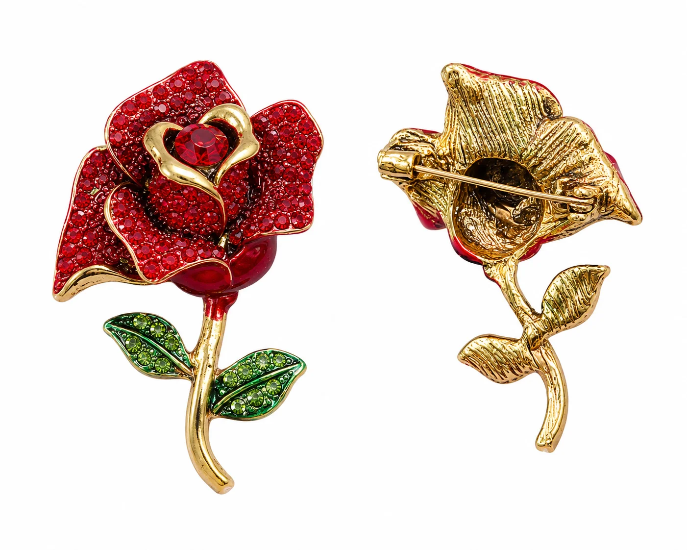 Gold Tone Floral Fashion Brooch for Women