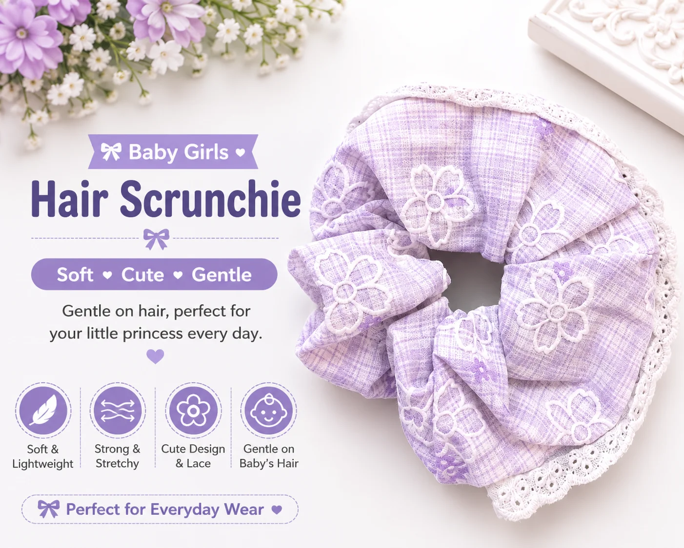 Soft Cotton Elastic Hair Bands (Pastel Colors)