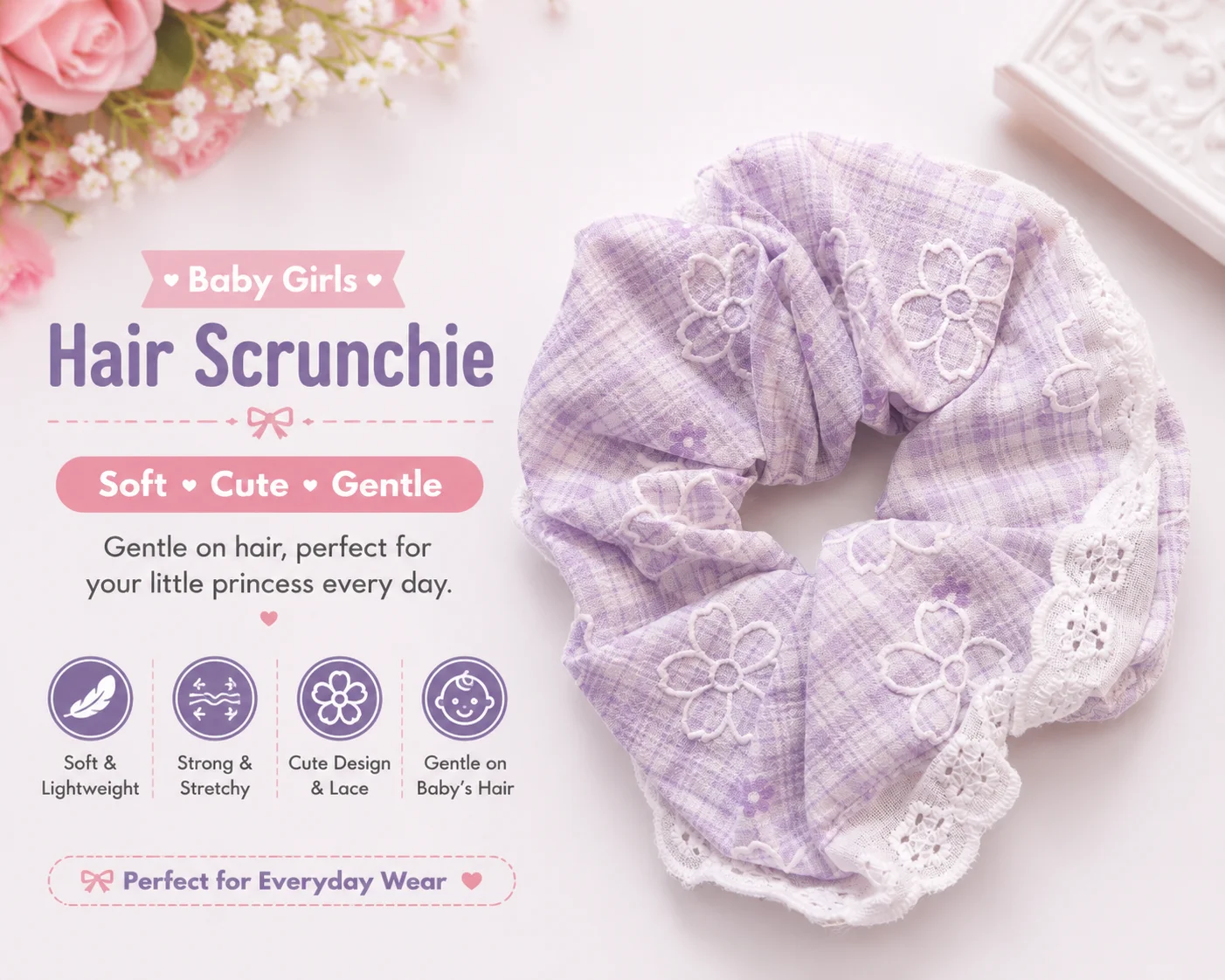 Soft Cotton Elastic Hair Bands (Pastel Colors)
