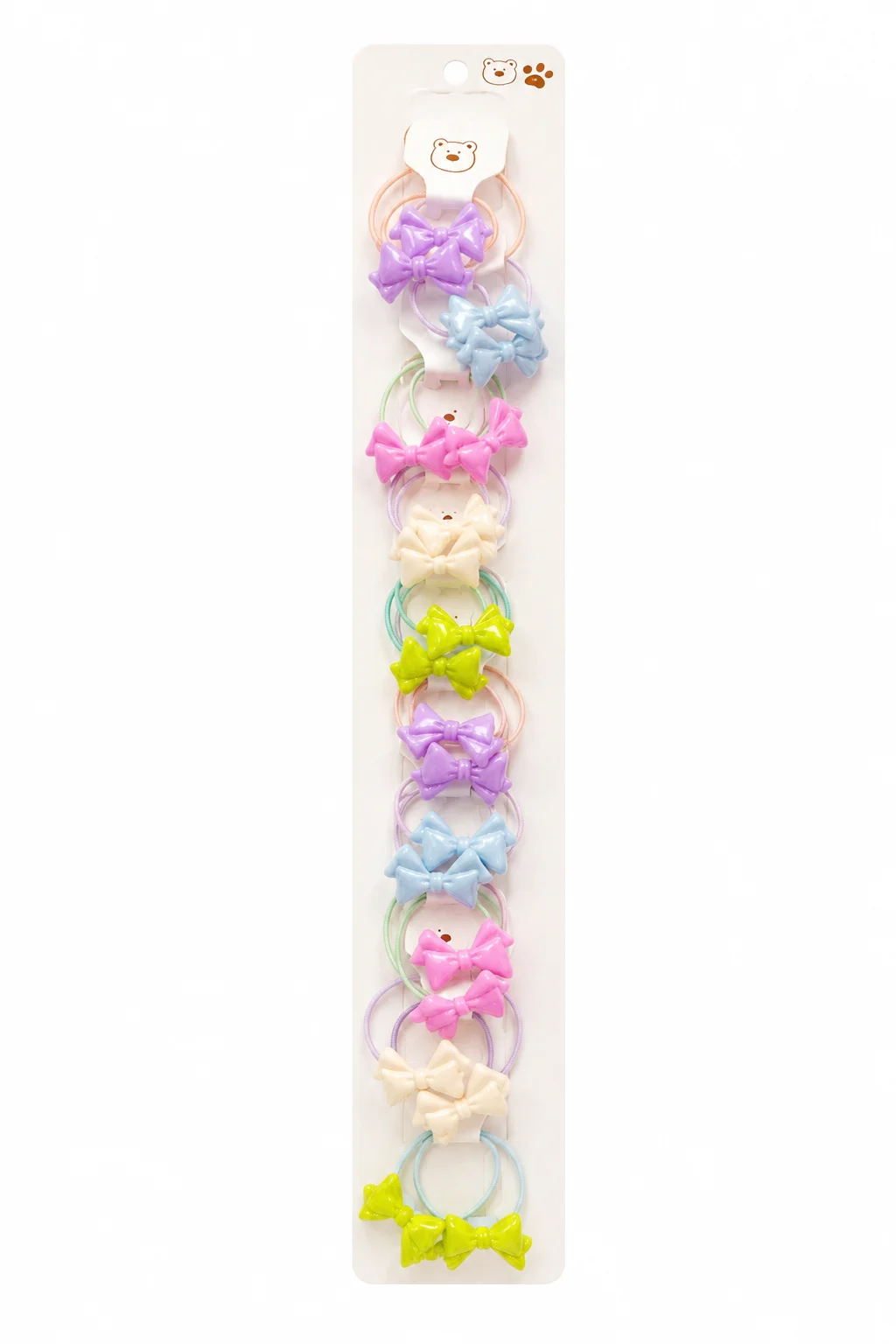 Cute Bow Hair Elastic Set for Girls – Multicolor Hair Ties