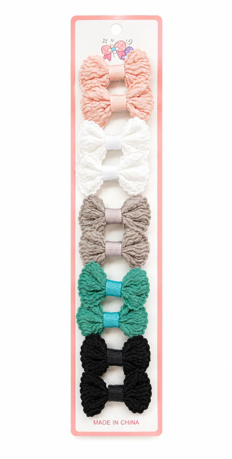 Baby Girls Soft Fabric Bow Hair Clips Set