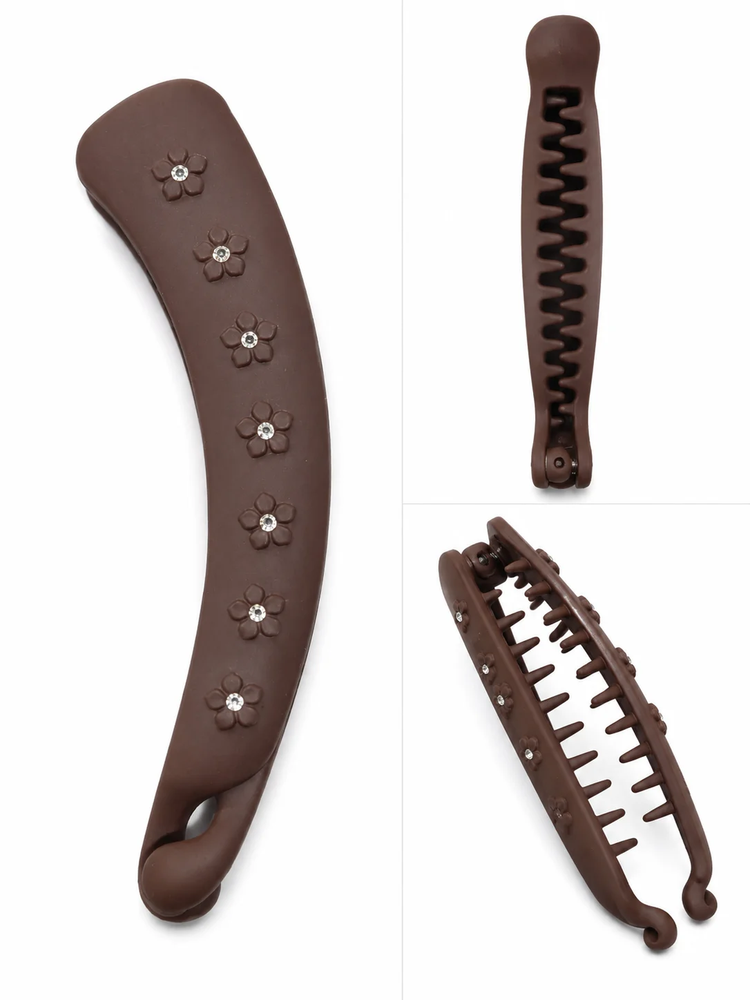 Elegant Floral Banana Hair Clip Set for Women – Multi Color Matte Finish Hair Accessories