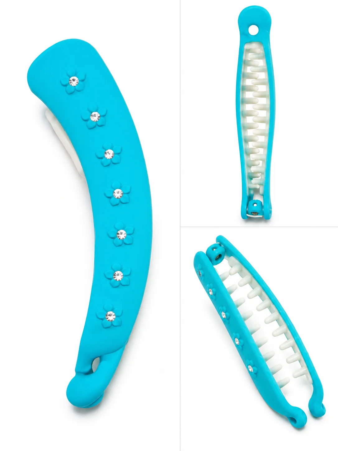 Elegant Floral Banana Hair Clip Set for Women – Multi Color Matte Finish Hair Accessories
