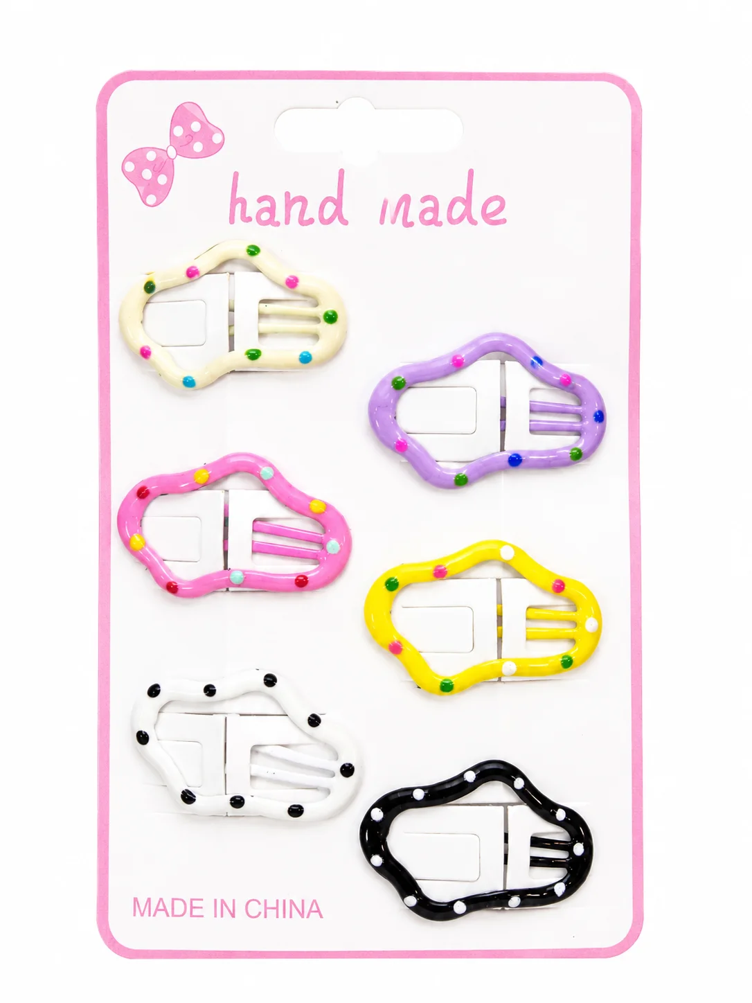 Colorful Polka Dot Snap Hair Clips Set for Girls