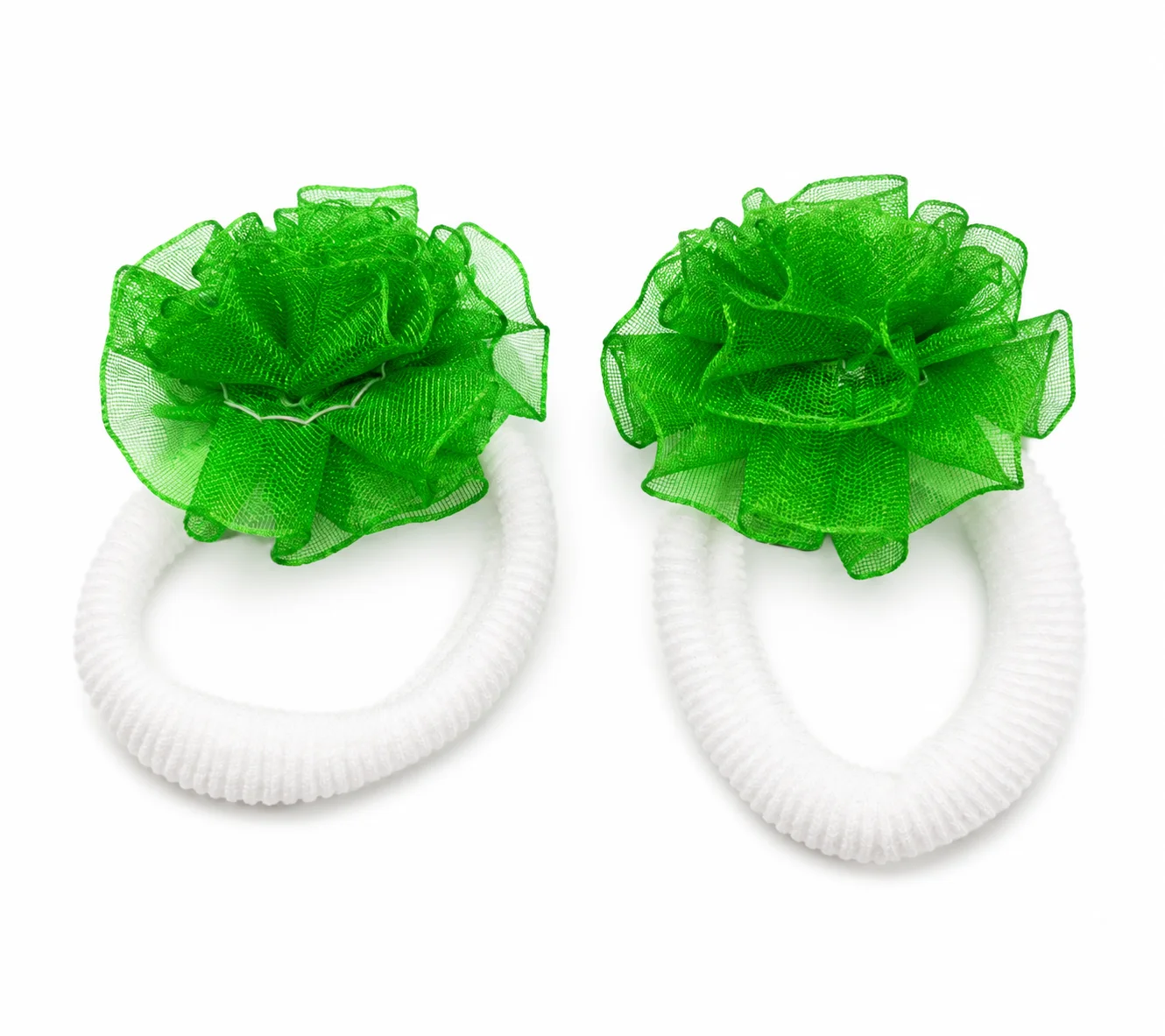 Green Floral Hair Elastic Set