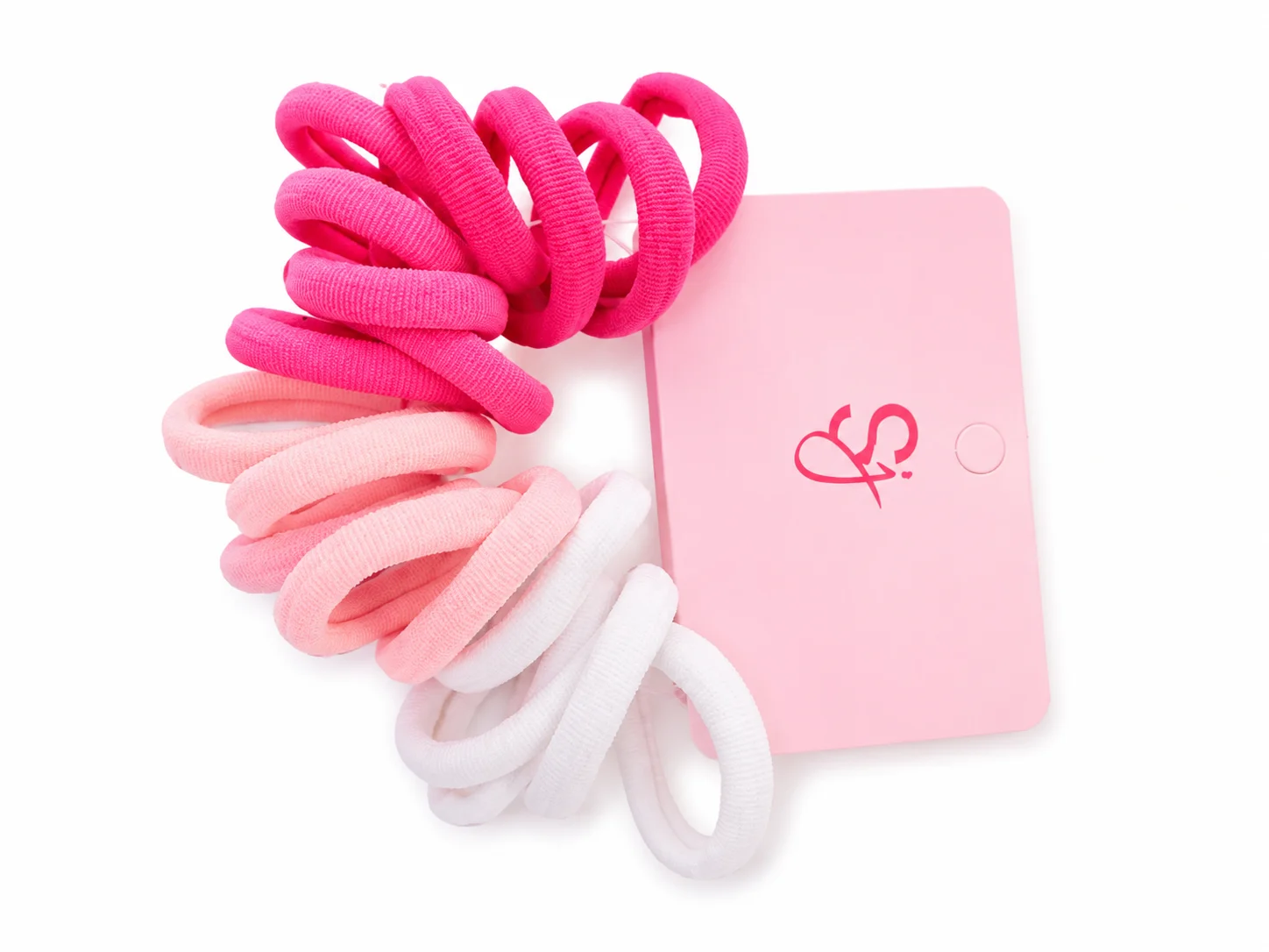 Pink, White & Hot Pink Hair Ties for Girls