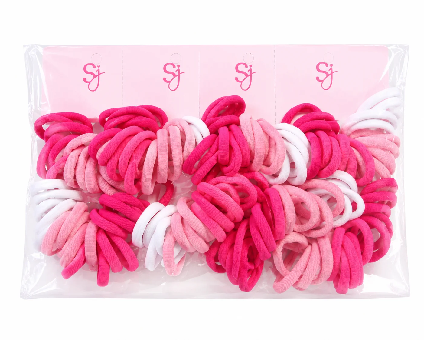 Pink, White & Hot Pink Hair Ties for Girls