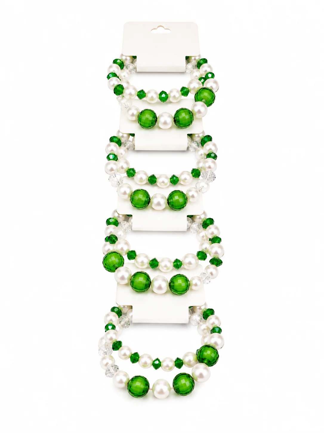 Elegant Green Pearl Beaded Bracelet Set for Girls & Women