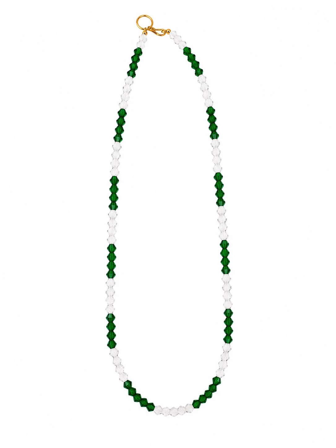 Elegant Green & Crystal Multi-Strand Beaded Necklace
