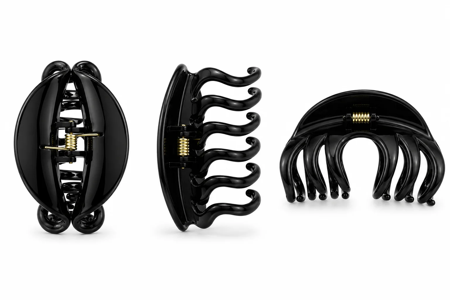 3-Piece Acrylic Hair Claw Clip Set –  Hair Clamps for Women