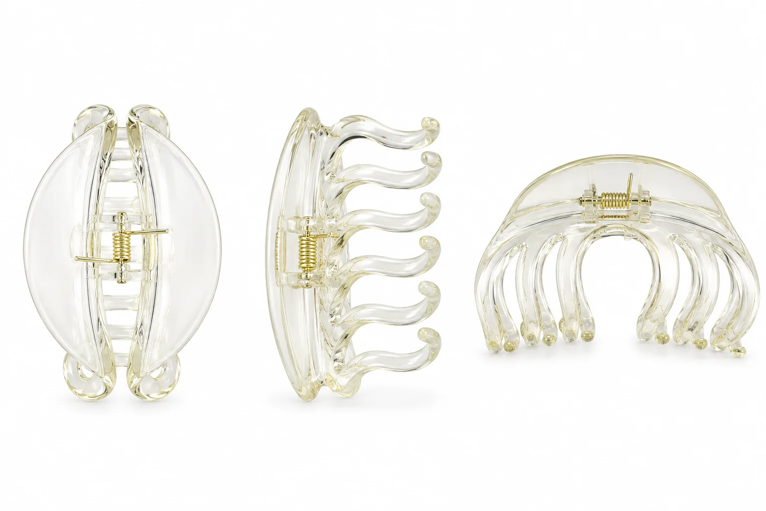 3-Piece Acrylic Hair Claw Clip Set –  Hair Clamps for Women