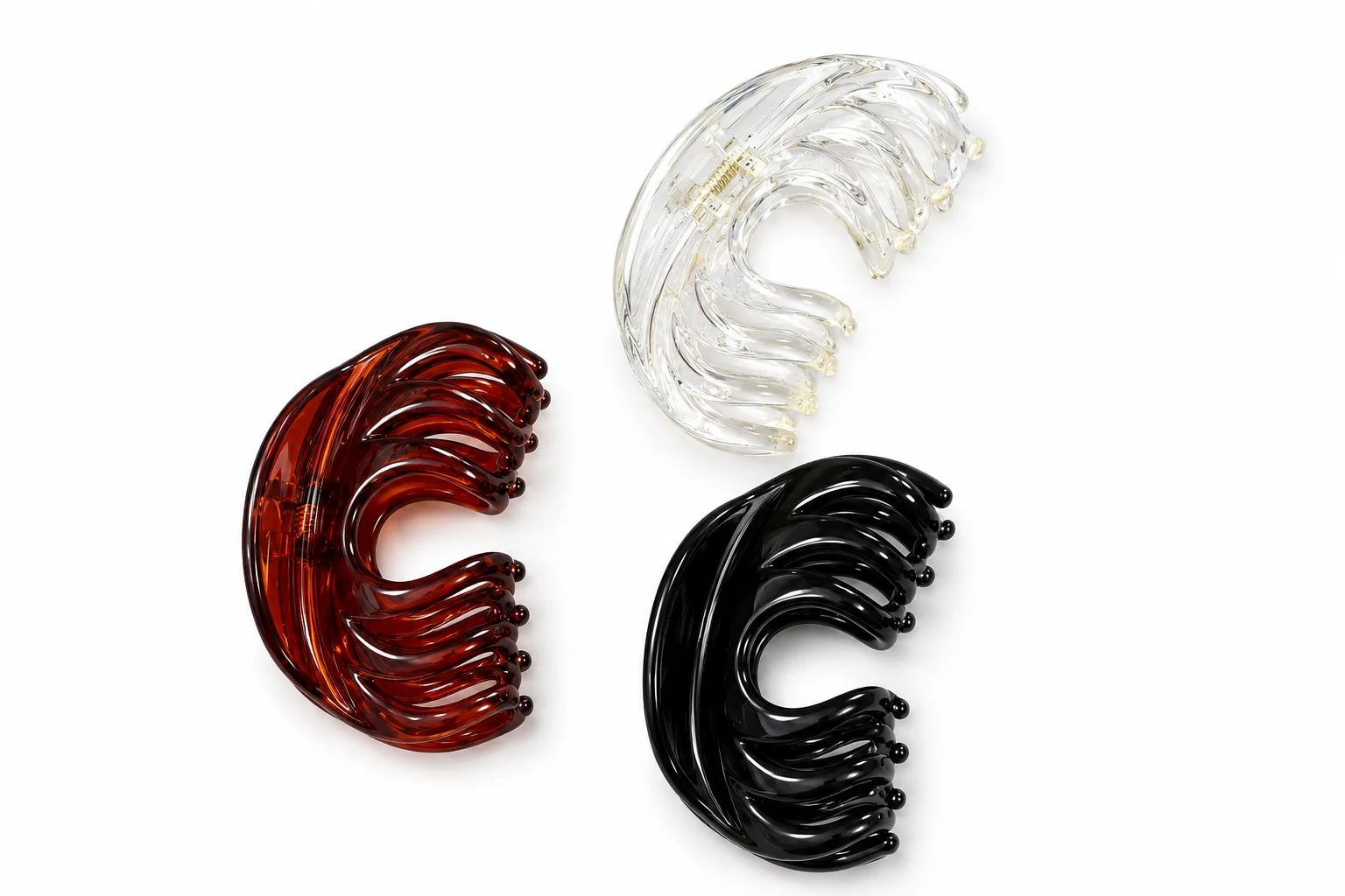 3-Piece Acrylic Hair Claw Clip Set –  Hair Clamps for Women