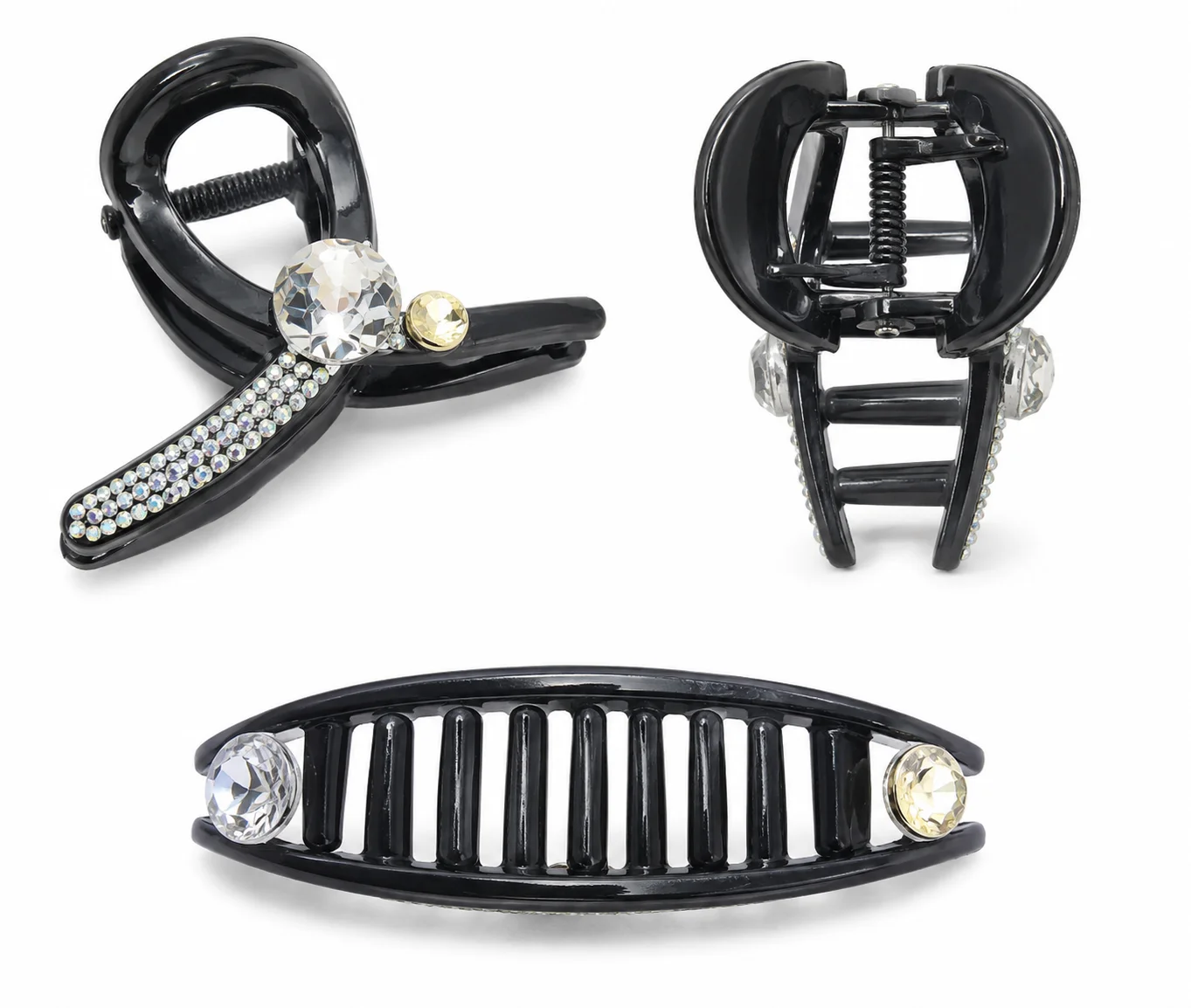 Elegant Rhinestone Black Hair CATCHER