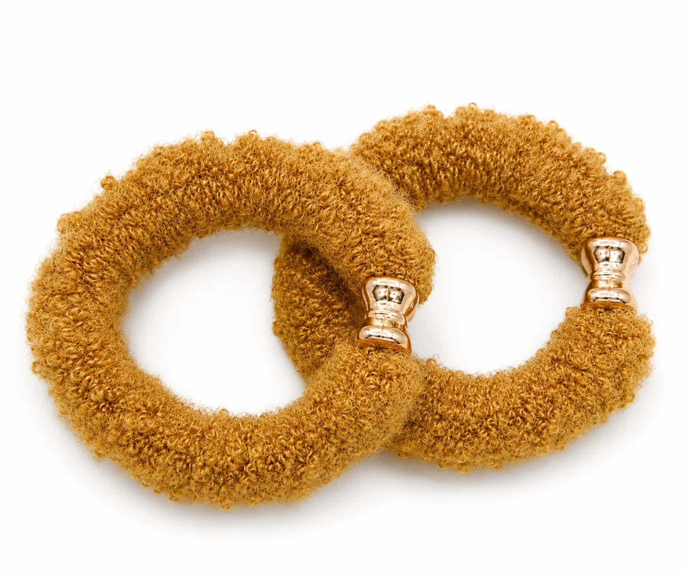 Premium Curly Hair Scrunchies Set – Brown, Caramel & Cream Pony Tail Bands for Women & Girls