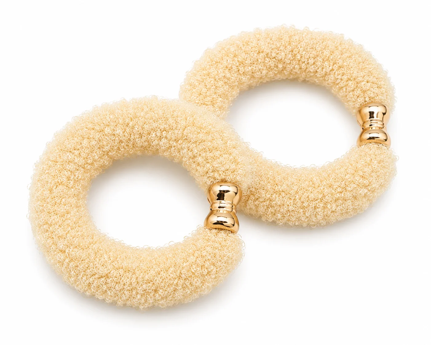 Premium Curly Hair Scrunchies Set – Brown, Caramel & Cream Pony Tail Bands for Women & Girls