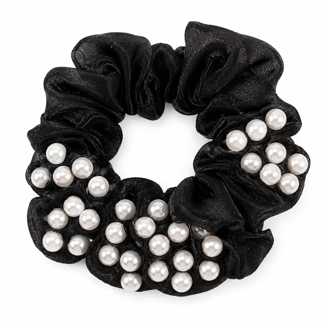 Color Pearl Organza Hair Scrunchies Set