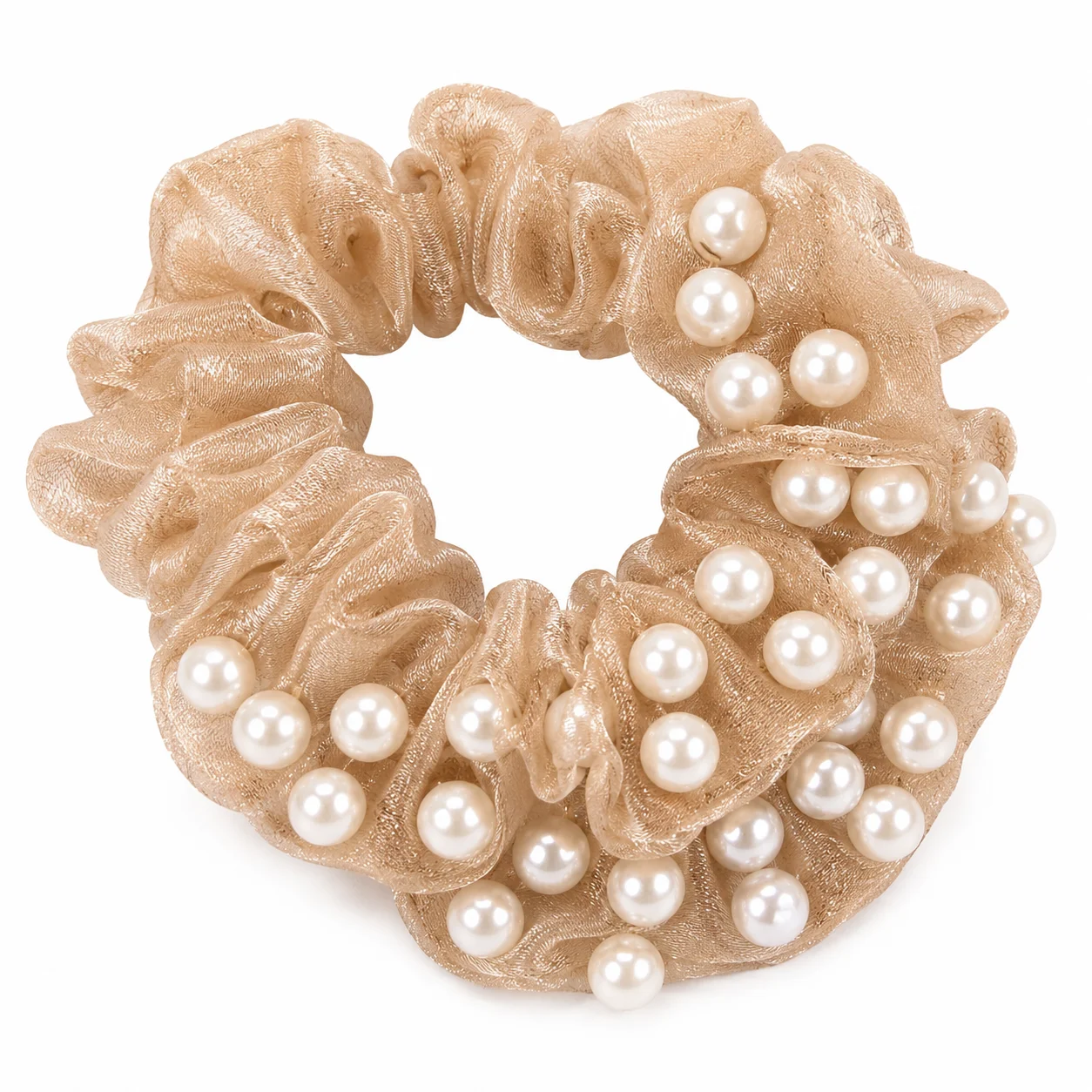 Color Pearl Organza Hair Scrunchies Set