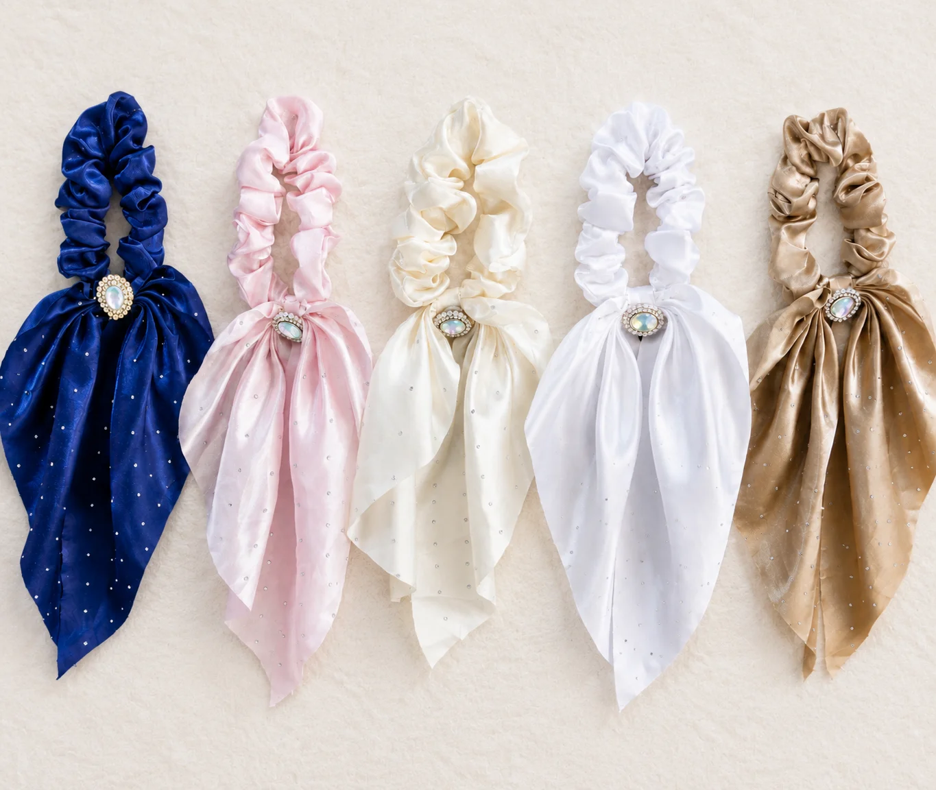 Luxury Satin Bow Scrunchie Set for Girls & Women