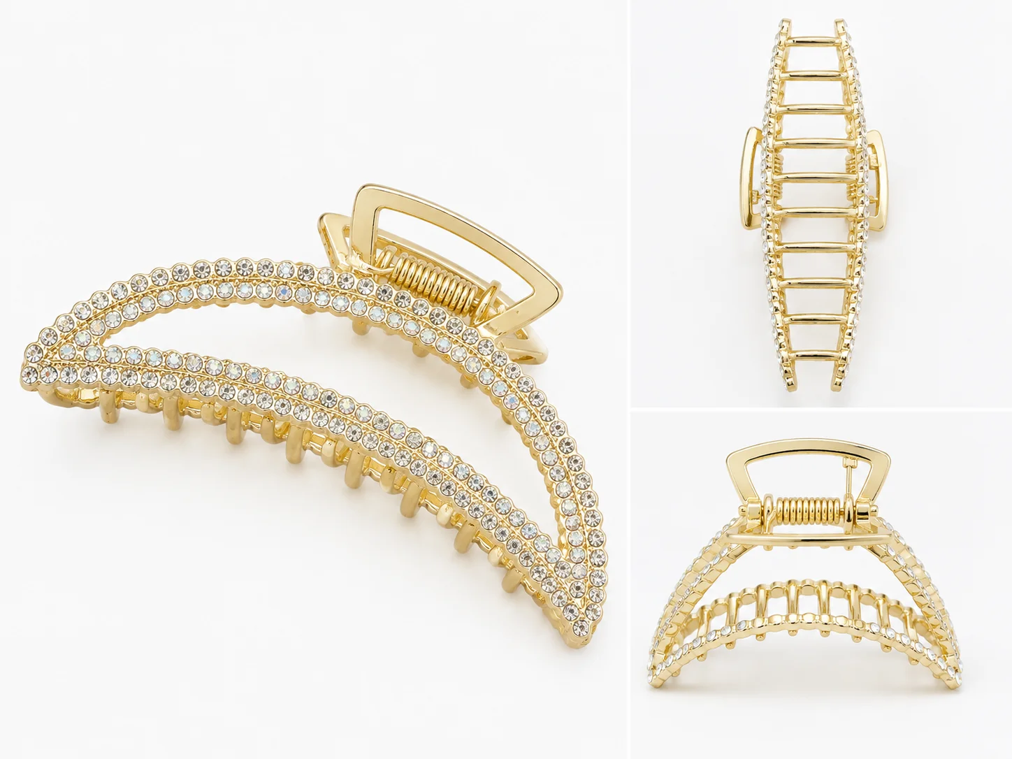 Luxury Crystal Rhinestone Gold Hair Catcher for Women